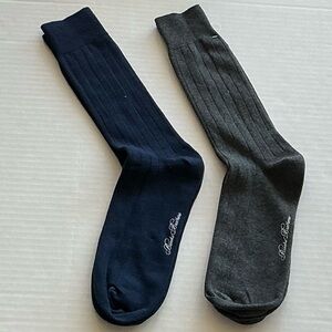 (2) Brooks Brothers Ribbed Crew Socks